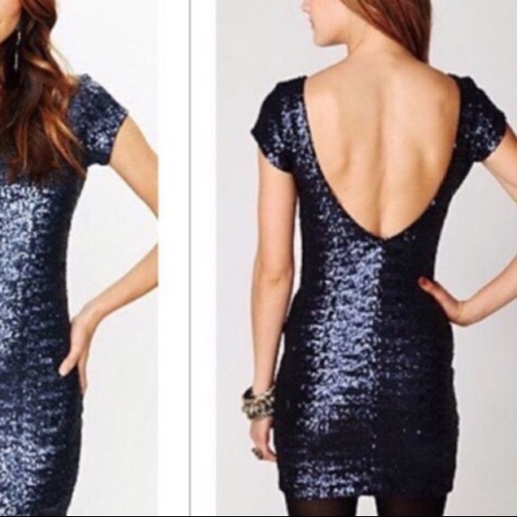 Free People Dresses & Skirts - Backstage Sequin Mini Dress in Midnight